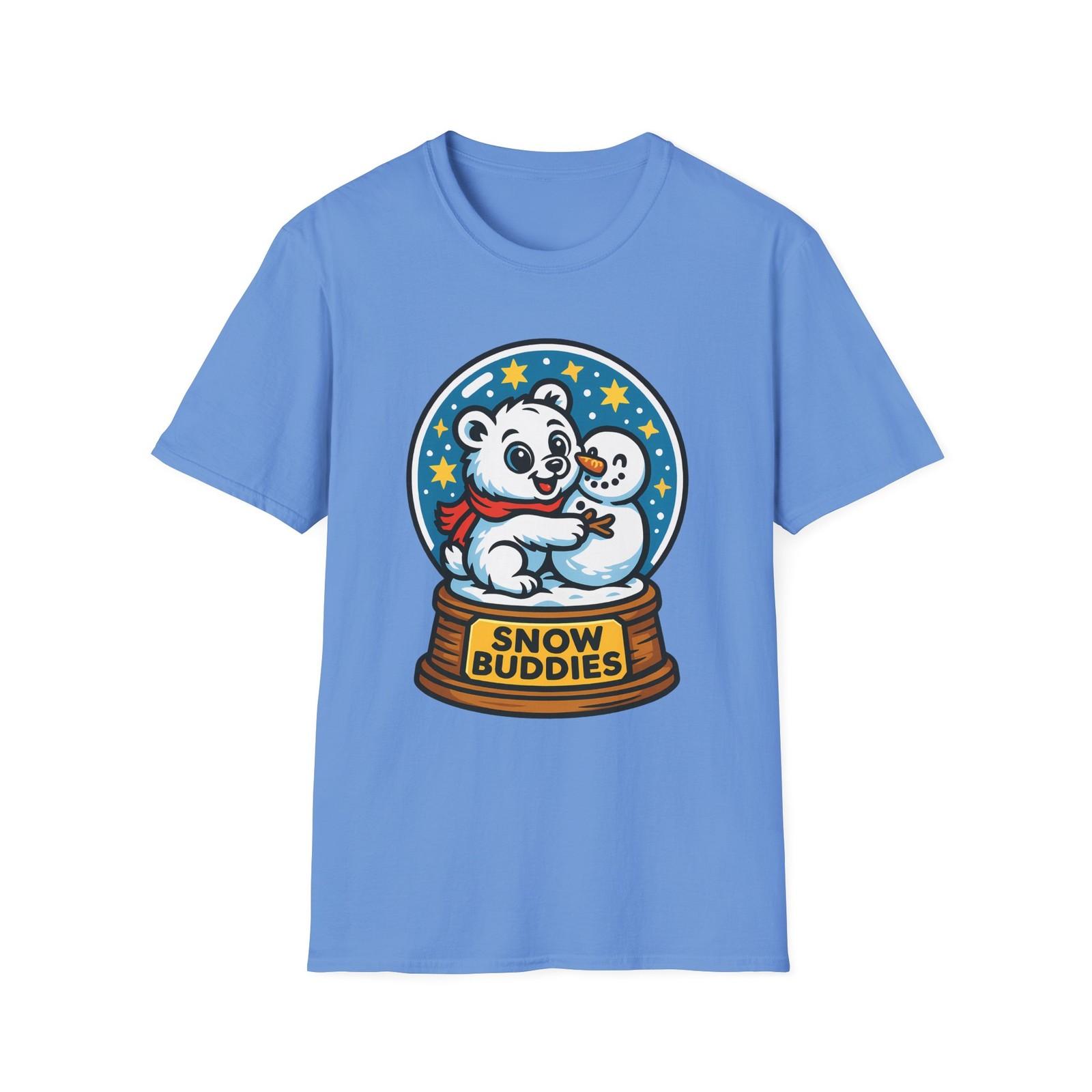 Unisex Softstyle T-Shirt Mens Womens Tees Top Snowglobe Polar Bear Snowman Cute Hug Winter Christmas M