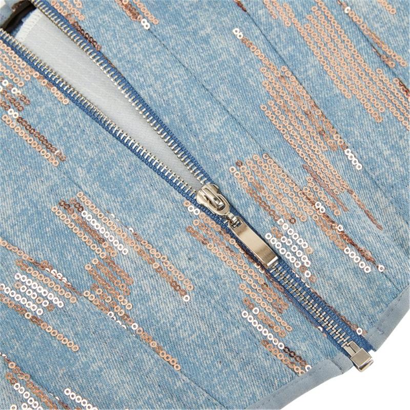 Girl Low Cut Strapless Vest Sexy Overbust Sequins Fishboned Corset Nightclub Banquets Party Body Slimming Strapless Vest