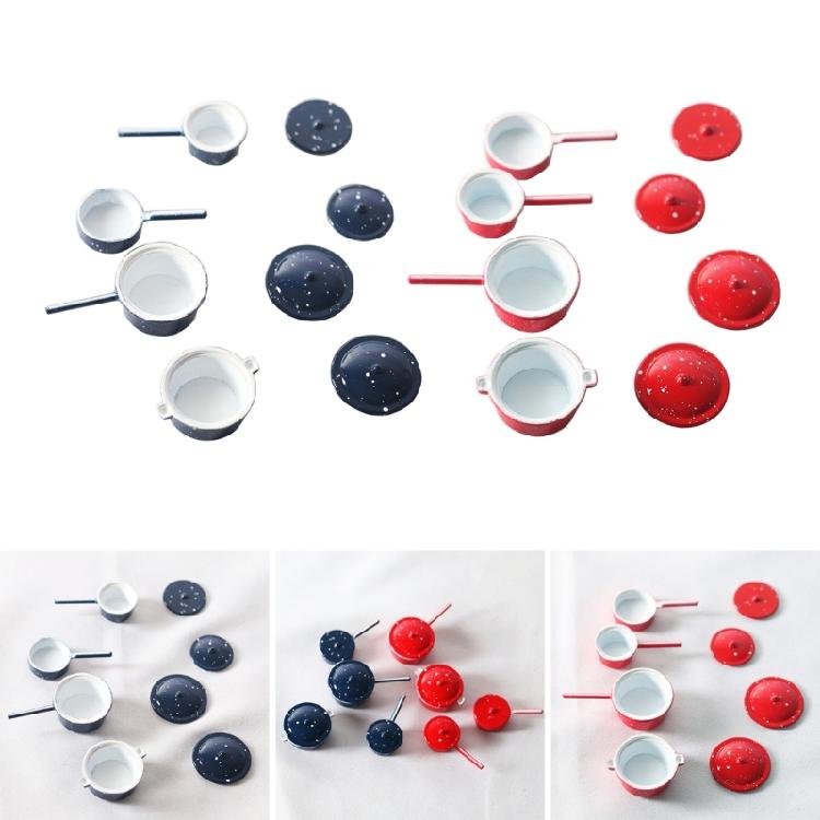 Cute Realistic Dollhouse Miniature Pan with Cover Toy Pretend Play Accessories