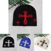 Knitted Hat For Men Women With Cross Pattern And Acrylic Material For Streetwear Style