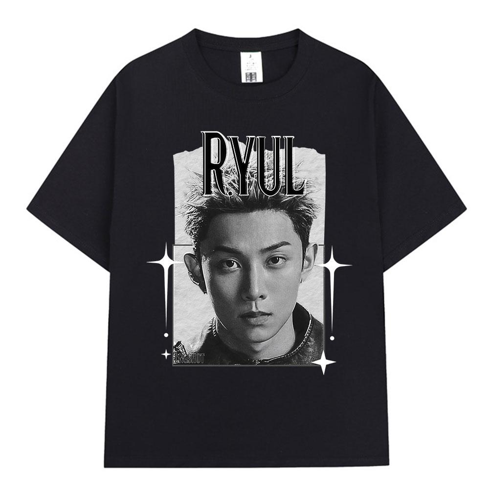

Корейская K-pop Хип-хоп Группа Lngshot RYUL Футболка Мужская Женская Одежда Мода Харадзюку Оверсайз Хлопок Короткий Рукав Футболки Подарки для Фанатов S