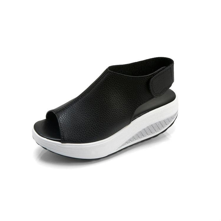 Mote Kvinner Sommer Kvinnelige Sandaler Vintage Wedges Plattform Sko Peep Toe Sandal Høye hæler Sko