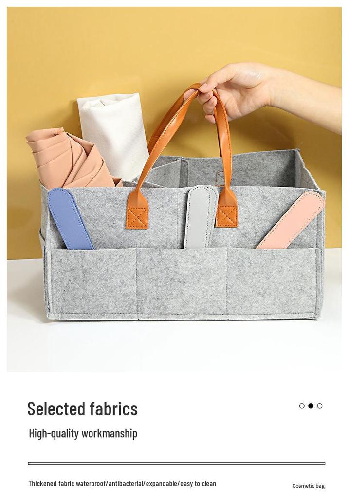 Large Felt Diaper Storage Tote Bag