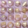 Oval Quadrat Blatt Herz Sonne Basis Offen Verstellbarer Ring DIY Strass Öl Tropfen Edelstahl Ringe Für Frauen Männer Schmuck Ringe