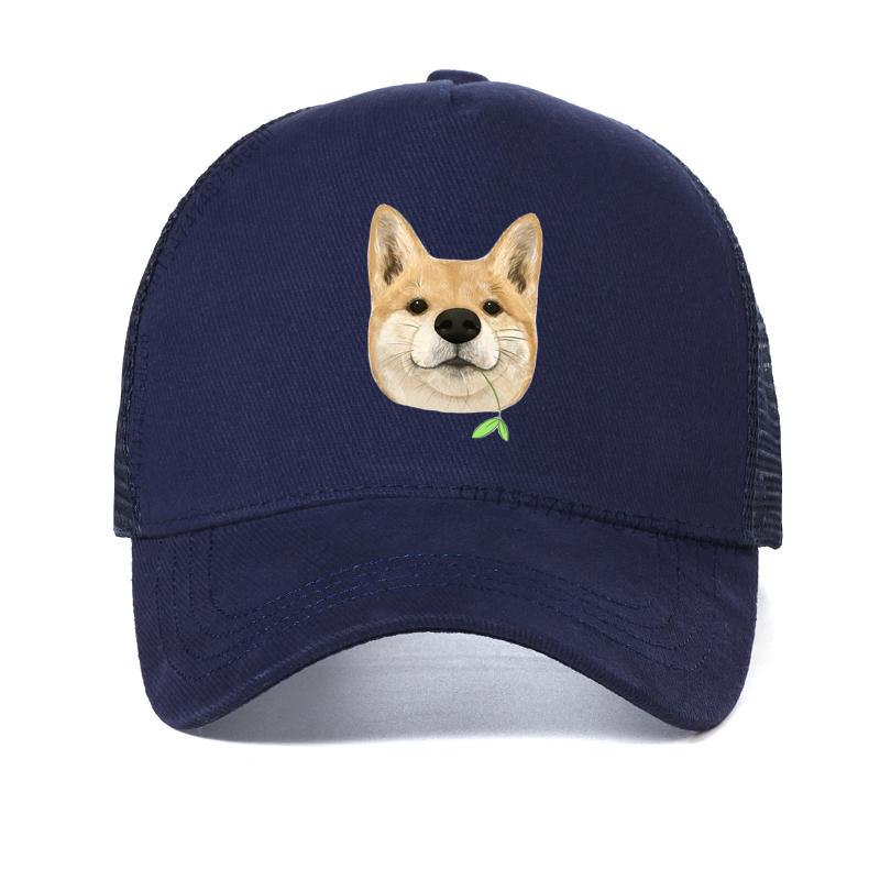 Cartoon Cute Shiba Inu Dog Pattern Baseball cap cool Summer mesh trucker hat Men women wild adjustable Travel Snapback Hats
