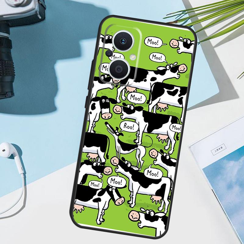 Cartoon Cute Cow Spots Cover For OPPO Reno 14 Pro 10 11 12 13 14F 13F 12F 11F 7 8 Lite OPPO Find X9 X6 X5 X8 Pro Case