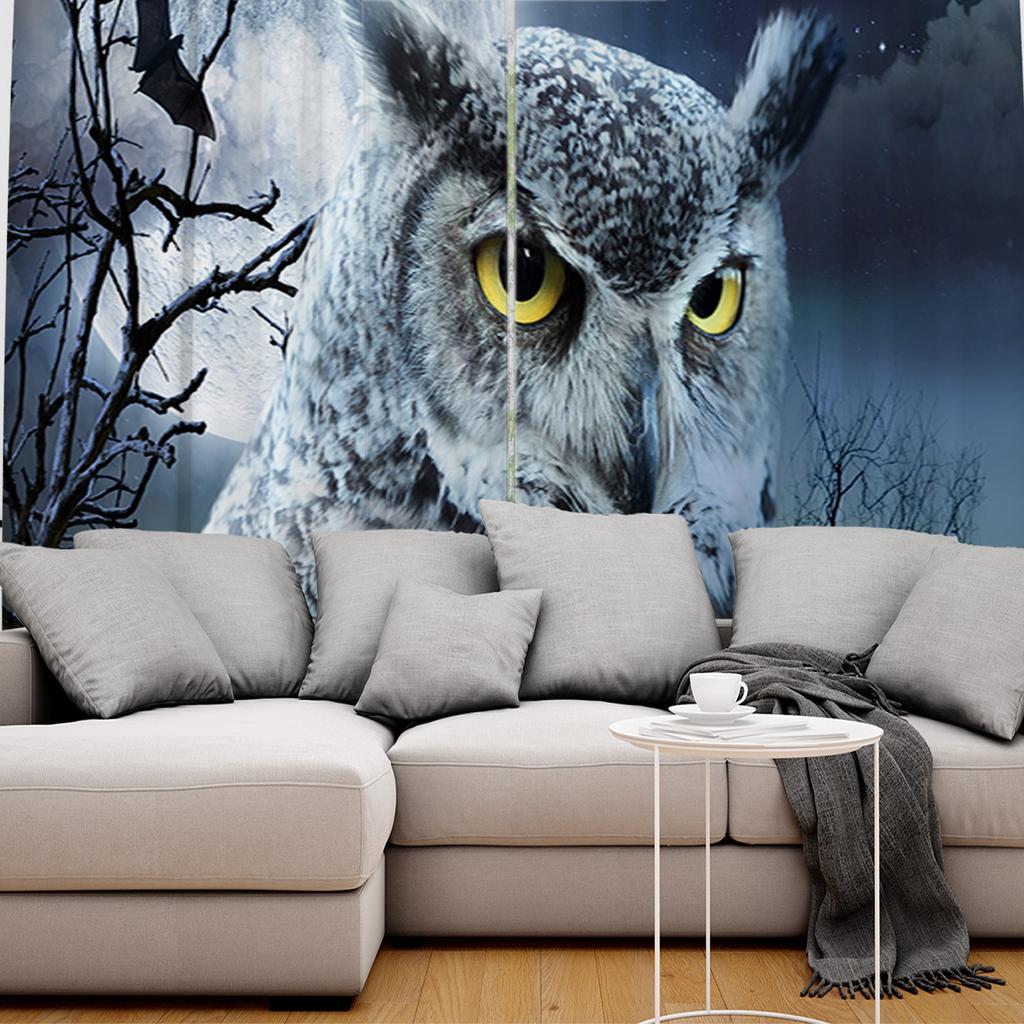Moon Owl Sunny Night Evil Window Curtains Curtains for Living Room Decorative Items Living Room