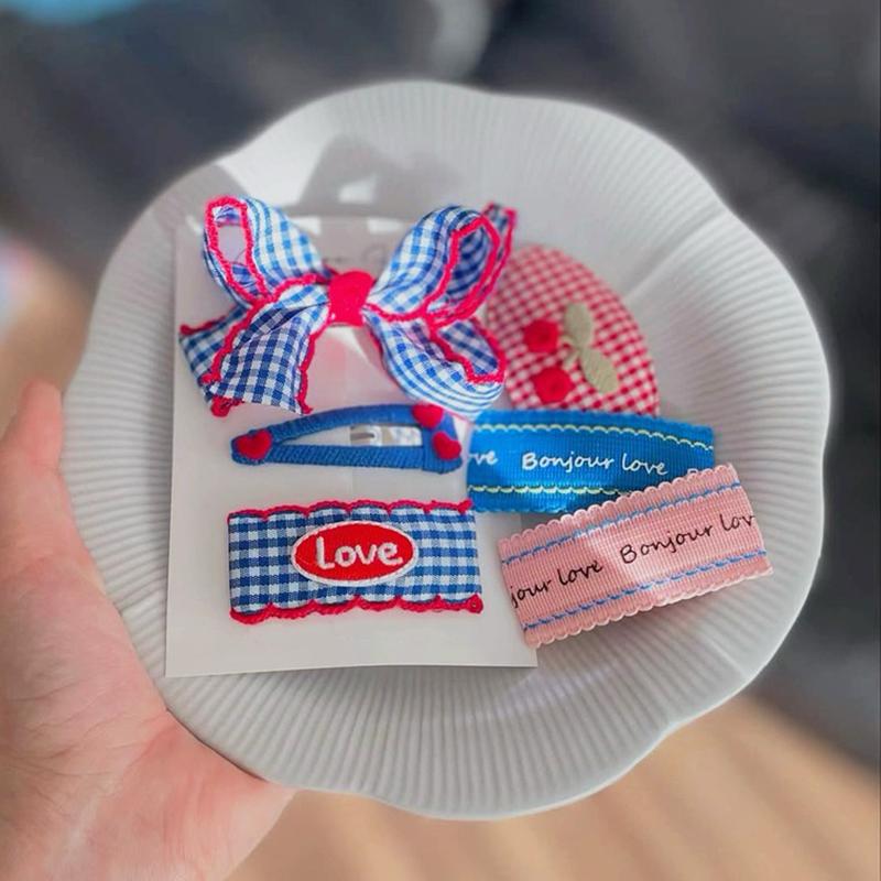 Woven Tape Hair Clips Small Squares Bow Materials Adorn DIY Color Collision Handmade Hooked Edges Headbands Decoration