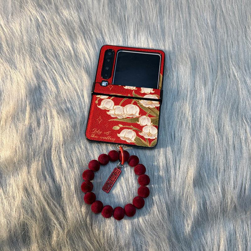 Hongyuekeng Tulip Plush Love Suitable for Huawei pocket/s folding screen PuraX mobile phone case Xiaomi mixflip Samsung zflip//female glory
