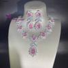 Fashion Fashion Light Luxury Elegant Zircon Necklace Bride Wedding Gown Dress Jewelry Fancy Clavicle Chain Earings Set