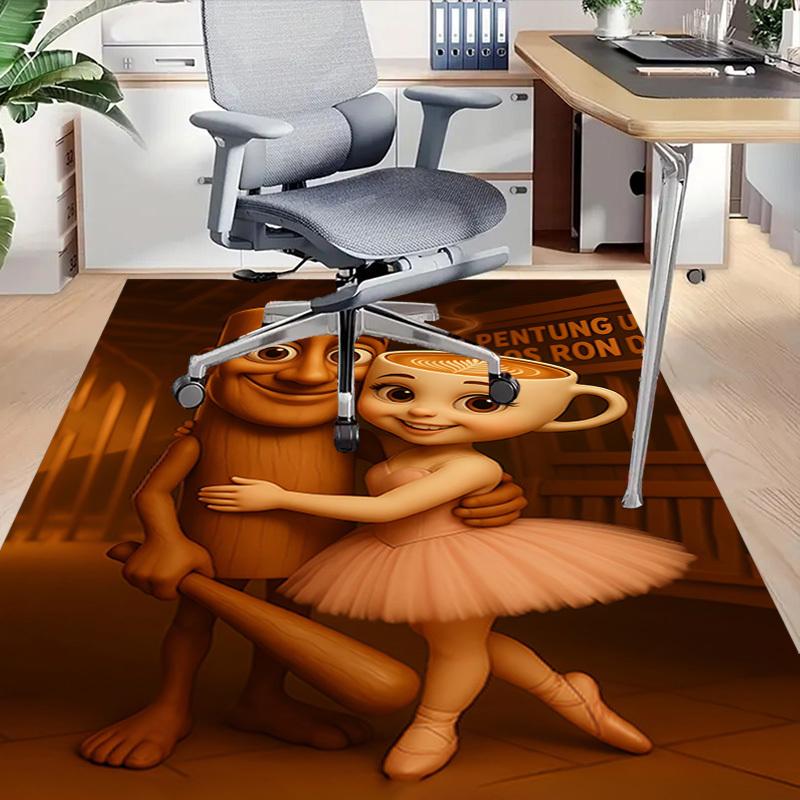 1PC coffee cup ballerina Extra Large Non Slip Floor carpet, Office, family, bedroom, Studio Large Area Rug Indoor Rugs