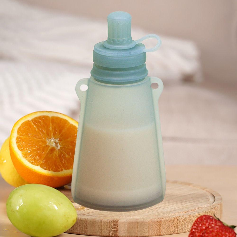 Refillable Milk Storage Bag Reusable Baby Food Container Silicone Baby Food Pouch Breast Milk