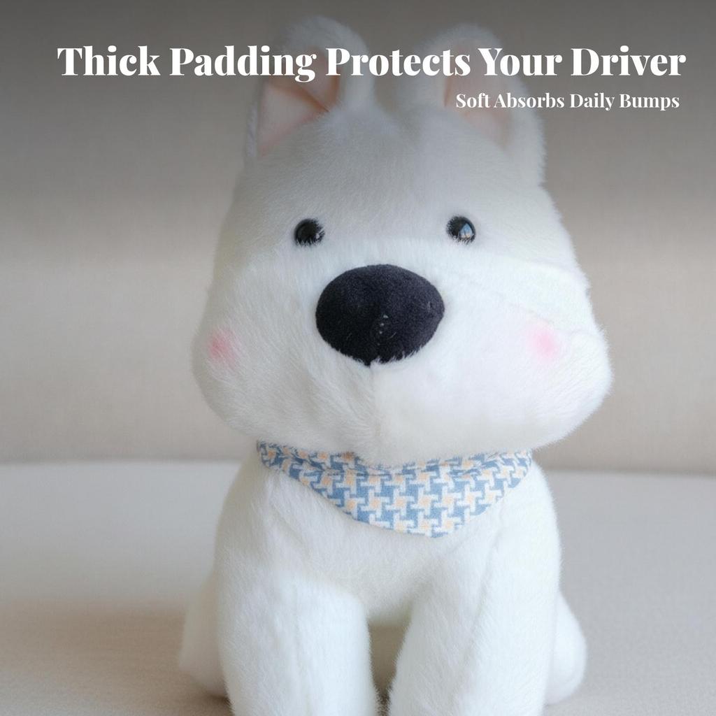 Stuffed Golf Headcover with Bandana Safeguarding Dog Club Cover Easy to Put