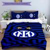 Set di biancheria da letto con logo Inter Milan 1 pattern, 3 pezzi, set copripiumino include copripiumino e federe, perfetta decorazione per camera da letto per tutte le stagioni e regalo