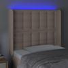 Vidaxl Zagłówek Do Łóżka Z Led, Cappuccino, 103X16X118/128Cm, Ekoskóra