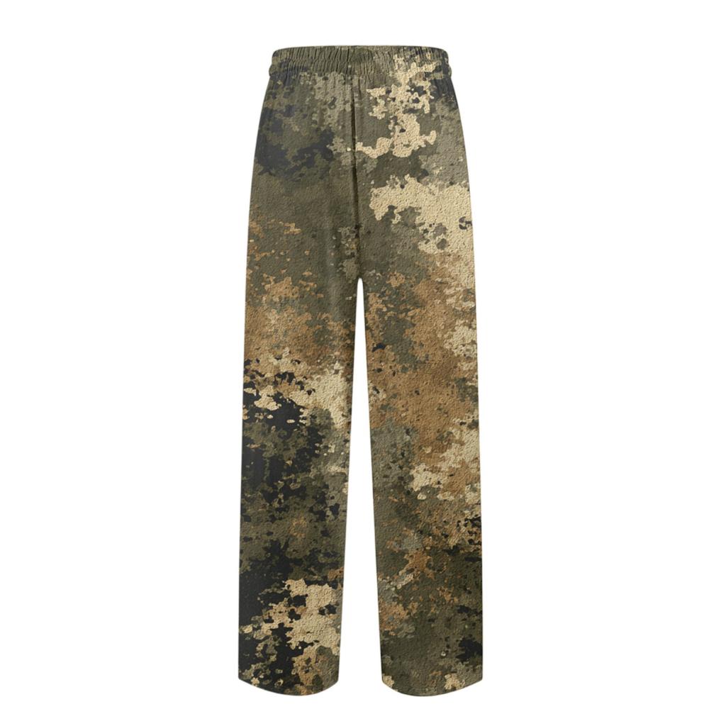 Men's Knitted Fashion Print Pocket Casual Pants Pajama Pants