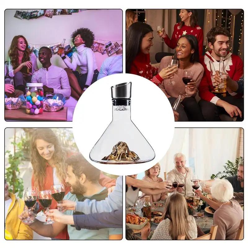 1500ML Iceberg Whisky Wine Decanter Handmade Lead-free Crystal Wine Pourer Carafe Thickened Wine Dispenser Pot Bar Accessories