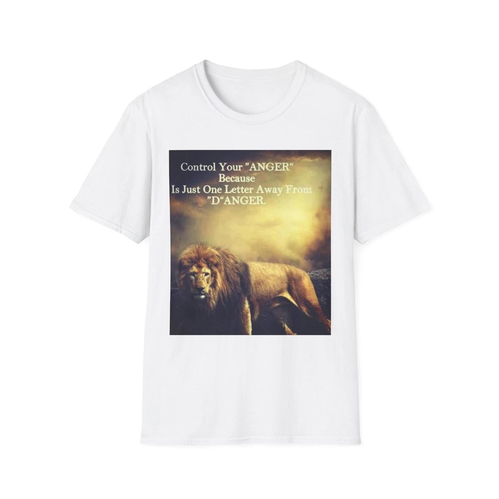 Lion Quote Control Your ANGER T-Shirt | Motivational Animal Design M