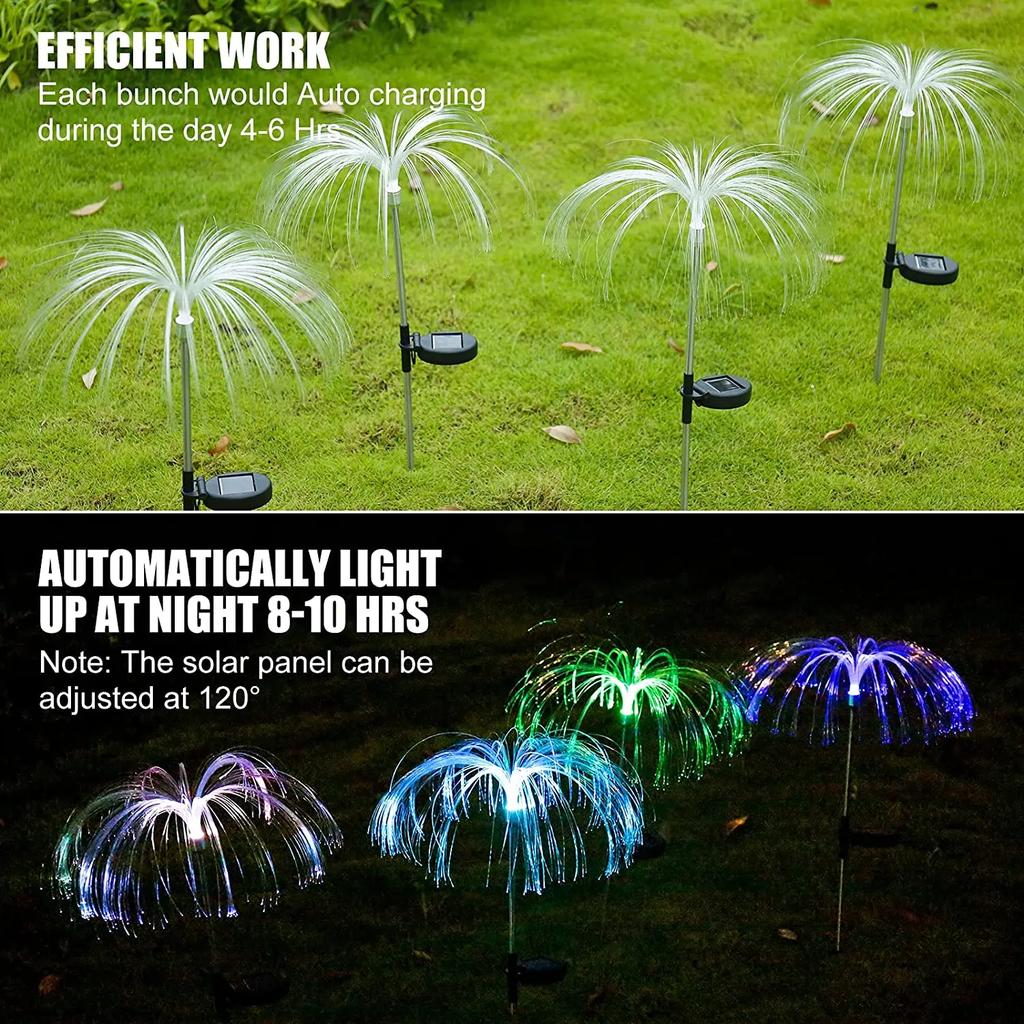 LED Garden Lights Jellyfish Decoration Solar Power Lights Waterproof Outdoor Pathway Solar Lamp Fairy Patio Villa Yard Decor