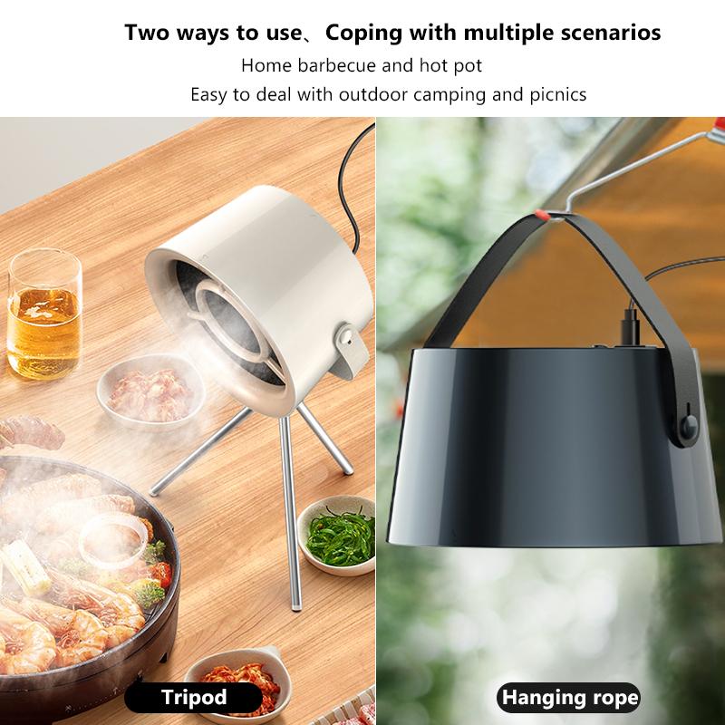 Desktop Mini Range Hood Large Suction Home Restaurant Hot Pot Barbecue Deodorization Fume Purifier Portable Smoke Exhaustmachine