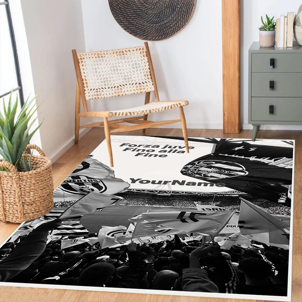Juventus Customize Your Name Area Rug Suitable for Study Room Playrooms Bedrooms Hallway Antislip Carpet Decorate Offices Wedding Party Gift