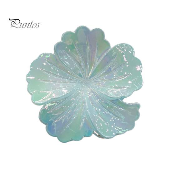 

Женская заколка-краб с цветочным узором, заколка для волос с нескользящей рукояткой, яркие цвета, аксессуар для волос в виде акулы синий