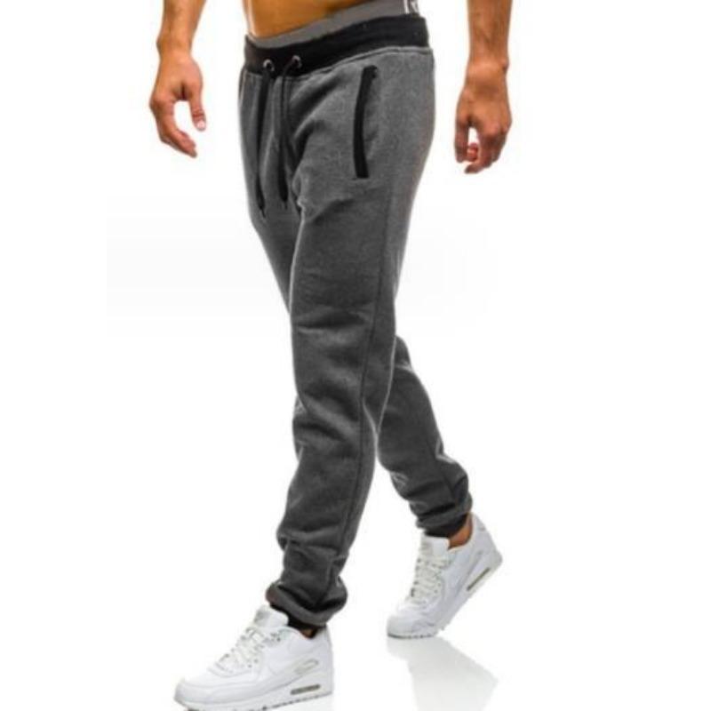 Men's Contrast Panel Joggers Drawstring Waist Casual Sports Sweatpants Straight Pants