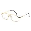 Men's Retro Anti-Blue Light Photochromic Glasses with Double Bridge Metal Frame, Suitable for Prescription Lenses