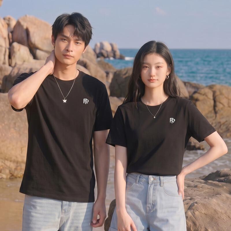 FivePlus Couple's Pure Cotton Casual T-Shirt