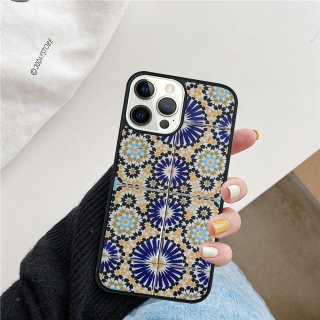 Marokkanisches Fliesenmuster Muschelschale Für iPhone 17 Air 15 16 14 13 12 Pro Max 11 Pro Max Plus Handyhülle Abdeckung