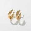 Geometric Twist Minimalist High-End Semicircle Drop Earrings - Fashionable Korean Design Studs