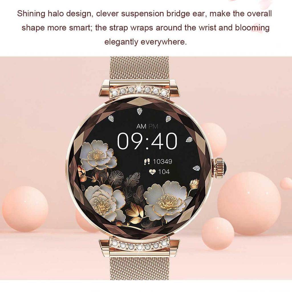 LUCKY START Fashion Smart Watch Women Bracelet Heart Rate Monitor Custom Dial Sports Fitness Watch Ladies Waterproof Smartwatch Android