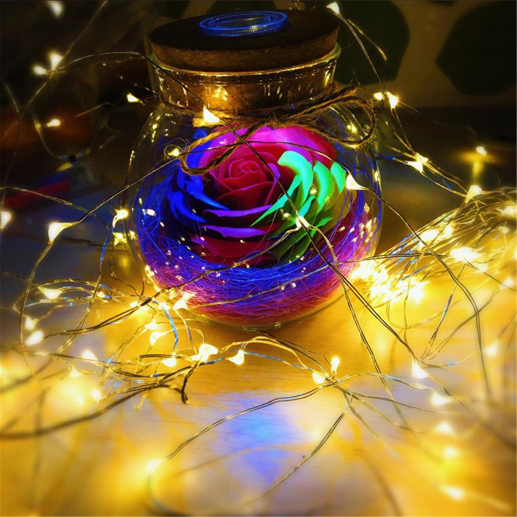 LED Fairy Light 1M Copper Wire String Lights with Battery Outdoor Garland Wedding Light Home Christmas Decoration