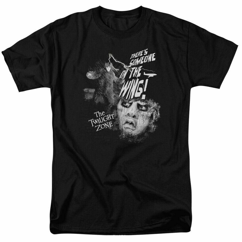 26 The Twilight Zone Someone On The Wing T Shirt Mens Licensed Classic TV Black Unisex T-Shirt