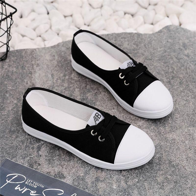 Women's White Breathable Canvas Shoes - Versatile Spring/Summer Footwear for Students, Nurses, and Moms (2025 Edition)