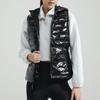 Calvin Klein Solid Color Glossy Hooded Trimmed Embroidered Quilted Slim Fit Vest Down Jacket Women Outerwear Space-Black 4WF3O507-001