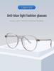 Retro TR90 Transparent Eyeglasses Frame 3C103: Anti-Blue Light Plain Glasses for Men & Women with Pin Cap