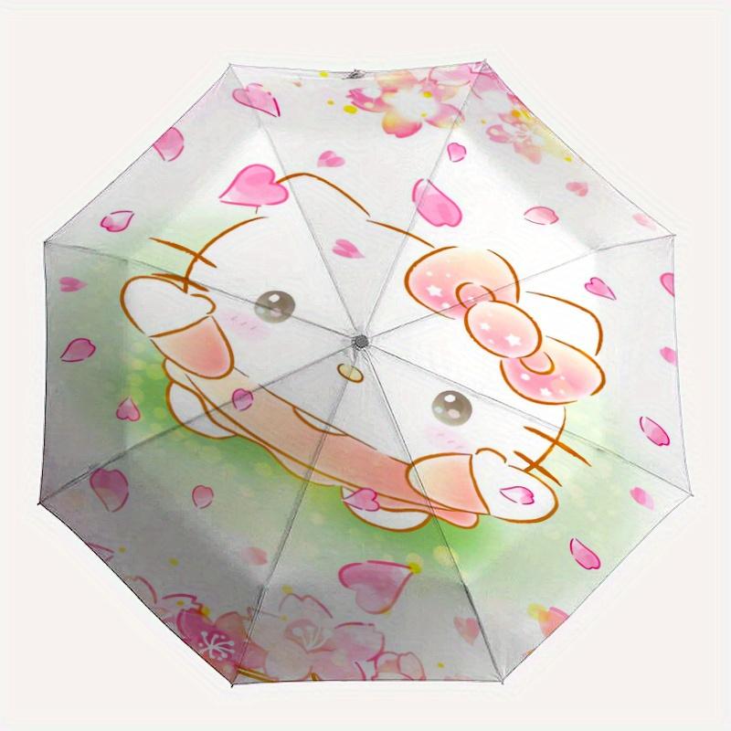 Petals Hello Kitty Automatic Opening and Closing Umbrella - Suitable for Various Occasions, Outdoor Activities, Lightweight and Durable Automatic Fold