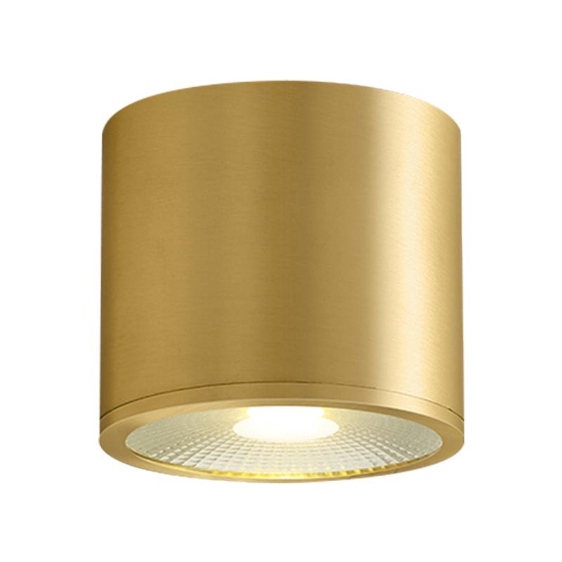 Nordic Luxury Copper LED Surface Downlight - No Hole Needed, Living Room and Corridor Ceiling Lamp.