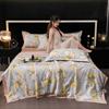 Washed tencel printed summer quilt four-piece cool silk single-piece summer cool quilt air conditioner for summer use