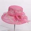 New organza flower European and American celebrity style mesh yarn hat shows face small spring and summer travel shading breathable sun hat