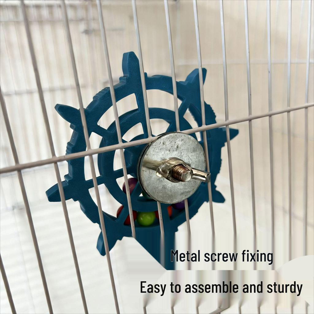 Colorful Bead Parrot Toy: Fun Decompression Turntable for Birdcages