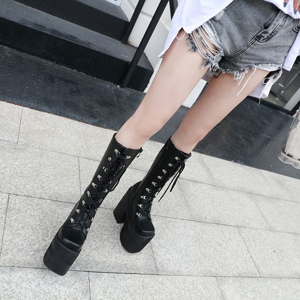 Platform 17cm Long Jockey High Side Cold Easy to Walk Cosplay [cnstone] Boots, Heel, Boots, Women's, Leg-Slimming, Boots, Adult, Heel, Lace-Up,
