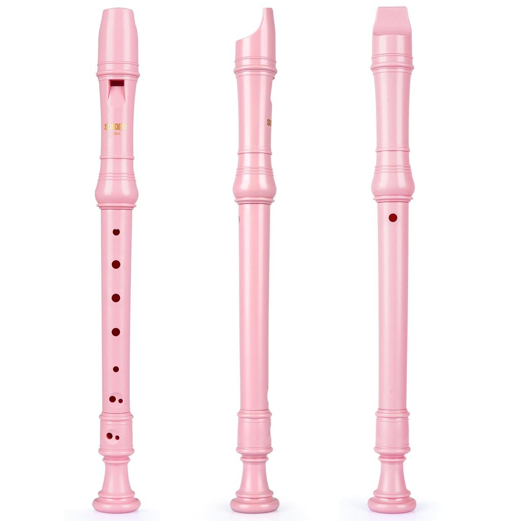 Sondery Sopranino Recorder German Style ABS Resin Beginner-Friendly Plastic Body Portable Pouch with Fingering Chart