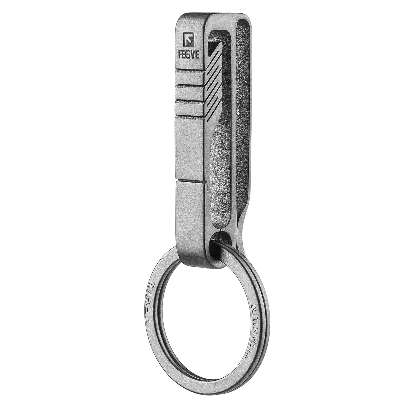 

TISUR Titanium Motorcycle Keychain with Belt and Carabiner, Stylish Key Clip for Car, Bicycle, Motorcycle, and House Keys, Gift (BK1S - Clip Type)
