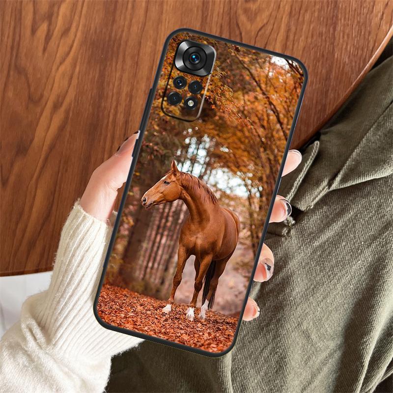 Animal Steed Horse Case For Xiaomi Redmi Note 13 14 Pro 12 11 10 15 Pro Plus Redmi 15 C 13 10C 12C 13C 14C Cover