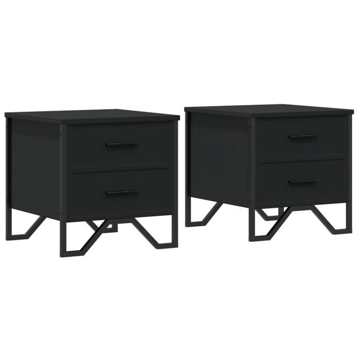 VidaXL Bedside Tables 2 Pcs Black 40x41x40 Cm Engineered Wood, Side Table, Bedside Cabinet, Side Table for the 848505