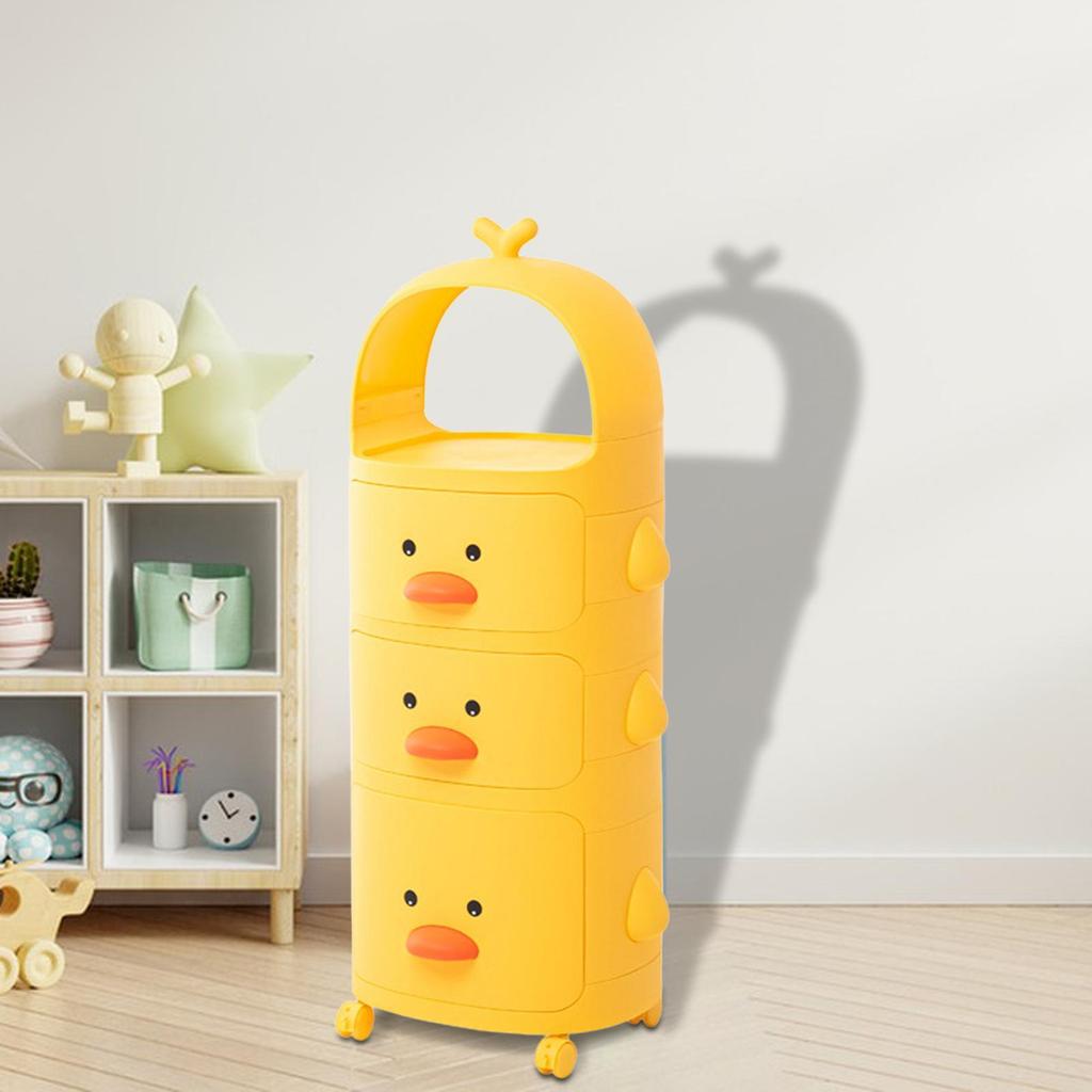 Organizer Storage Cabinet with Wheels Space Saving Multi-Layer Portable Cosmetic Rack