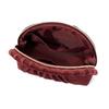 Francfranc Velvet Pleated with Compact Cosmetic Storage Pouch, Small, Wine, Pocket,