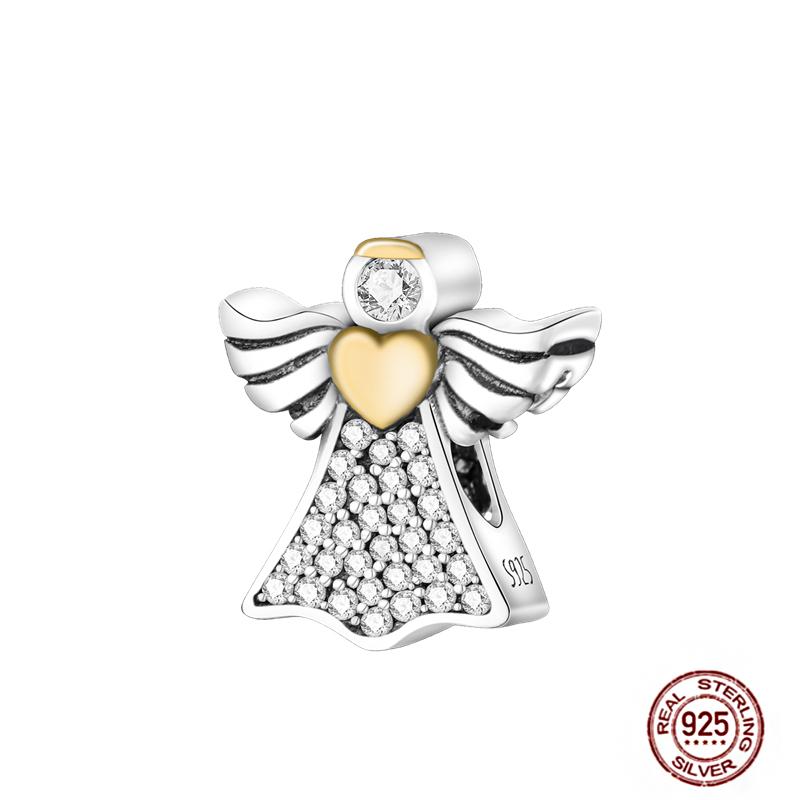 Charms Plata De Ley 925 copper Original Devil's Eye Perfume Bottle Bow Silicone Spacer Beads Women Bracelet DIY Zircon Pendants